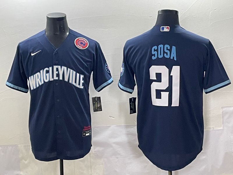 Men 2025 Chicago Cubs #21 Sosa Drak Blue City Edition Nike MLB Jersey style 6->chicago cubs->MLB Jersey